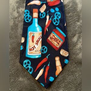 Fratello Hot Sauce Salsa Chile Peppers Men's Novelty Necktie Polyester 5 de Mayo